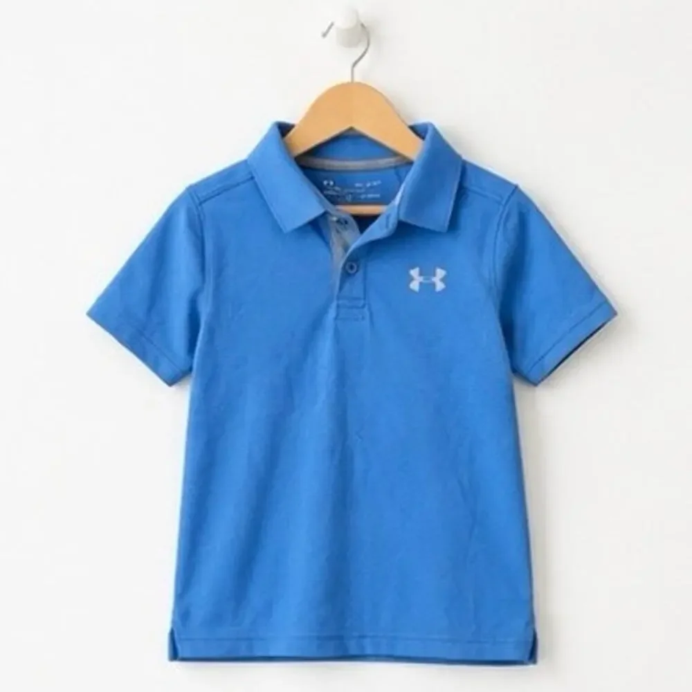 Under Armour Youth Small Blue Heat Gear Golf Polo